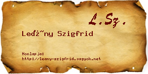 Leány Szigfrid névjegykártya
